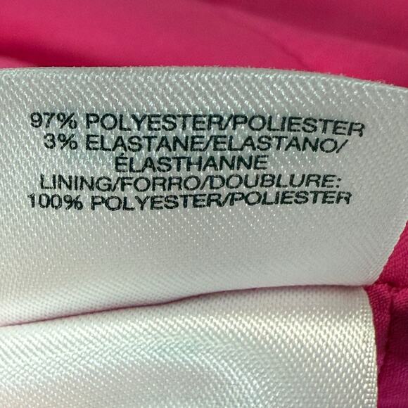 Kasper Hot Pink Sheath Dress 4P Sleeveless Petite Fit Button Front Slit - Picture 9 of 10